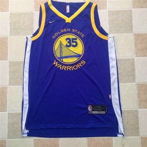 Maillot De Basket Golden State Warriors Kevin Durant 35 Nike Dense Embroidery Bleu